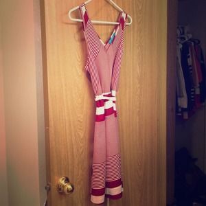 Red and white stripe sundress