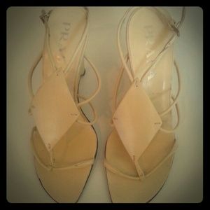 Prada butter leather wedges