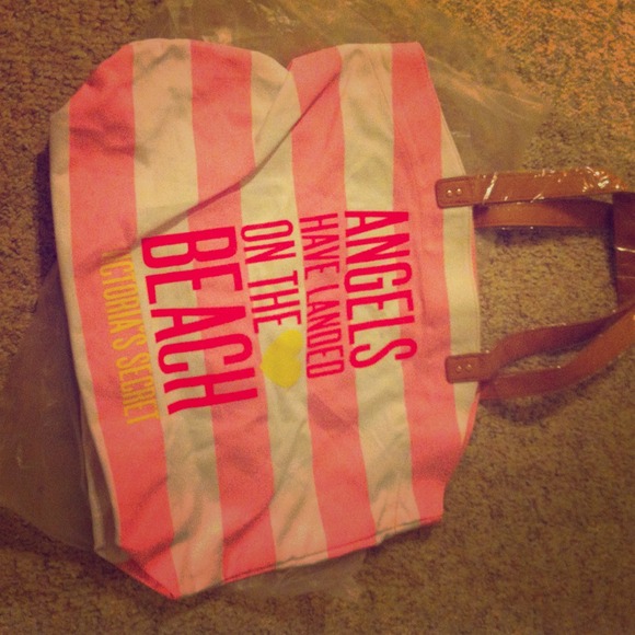 Victorias Secret angels beach bag pink striped new
