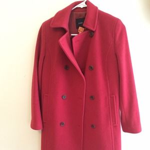 Jcrew red pea coat Jcrew red pea coat