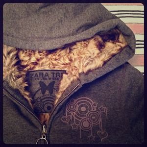 Zara Fur Lined Full Zip Hoodie