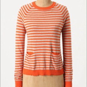 Anthropologie orange striped open back sweater