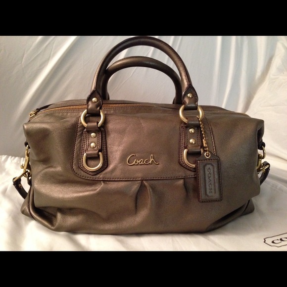 Rare gold metallic Coach satchel. Rare!