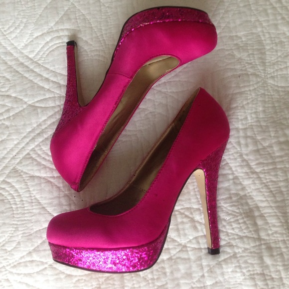 Madden Girl Hot Pink Glitter Heels
