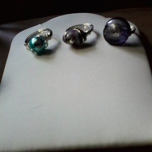 Lot of 3 hand made rings