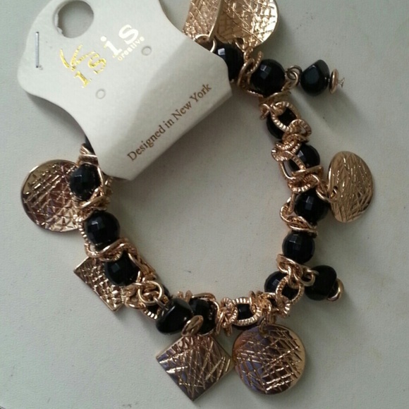 Gold and Black Charm Bracelet - Picture 2 of 3