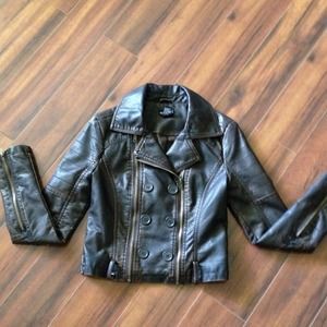 Brown leather jacket