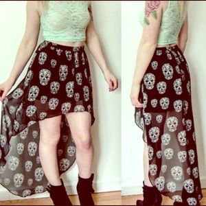 Skull Hi-Lo Skirt