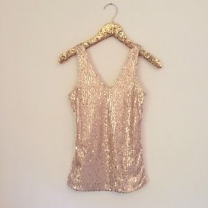 Champagne sequin tank