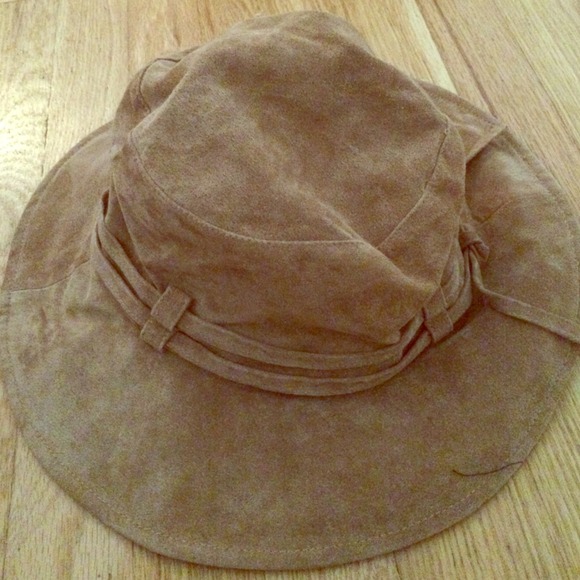Tan suede hat from Free People