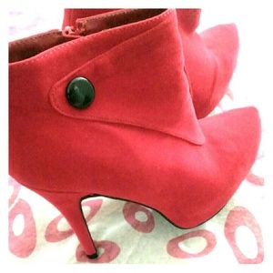 Charlotte Russe Button Style Red Boots