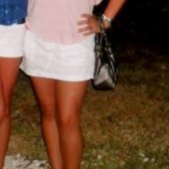White mini skirt