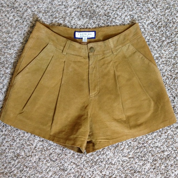 F21 High Waisted Real Suede Shorts