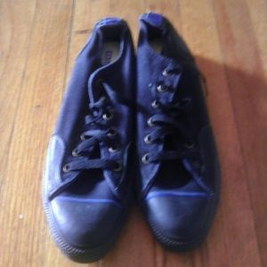 Black and blue Converse