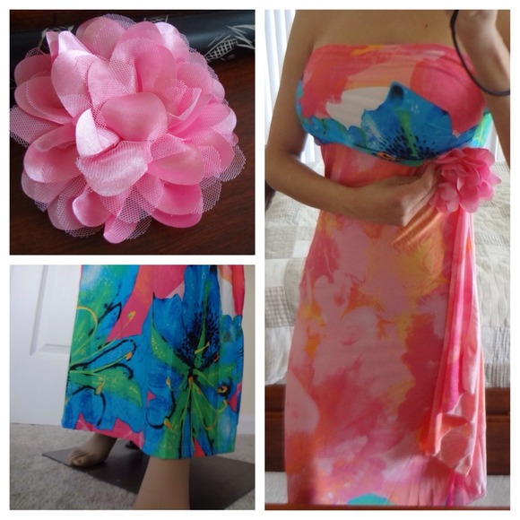 New- multicolor stretchy maxi dress - Picture 2 of 4