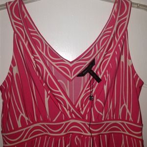 Pink and white BCBG floral top