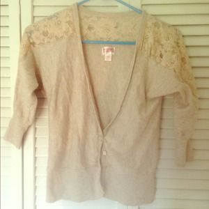 Beige Lace Cardigan