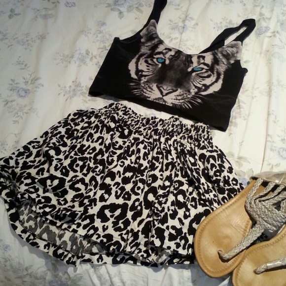 H&M Cheetah Skater Skirt