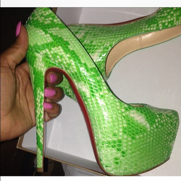 Christian Louboutin Python Green pumps