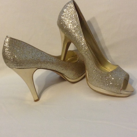 Gold Sparkly Platform Heels