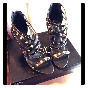 Black with gold studs
