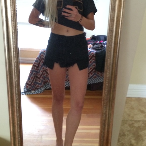 BDG black high waisted shorts