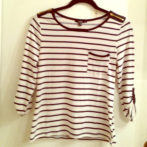 Striped black and white blouse " RESERVED"