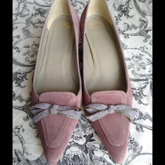 Delman soft suede kitten heel