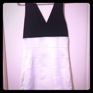 Black and white sleeveless dress