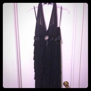 Black halter dress