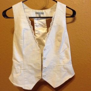 Charlotte Russe vest with sparkle and lace edging