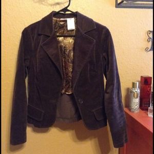 Velvet brown blazer, No Boundaries.