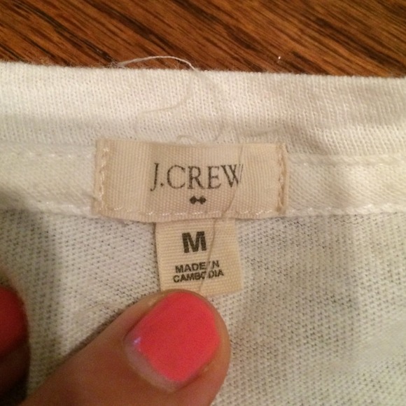 J. Crew White & Lavender V-Neck - Picture 3 of 4