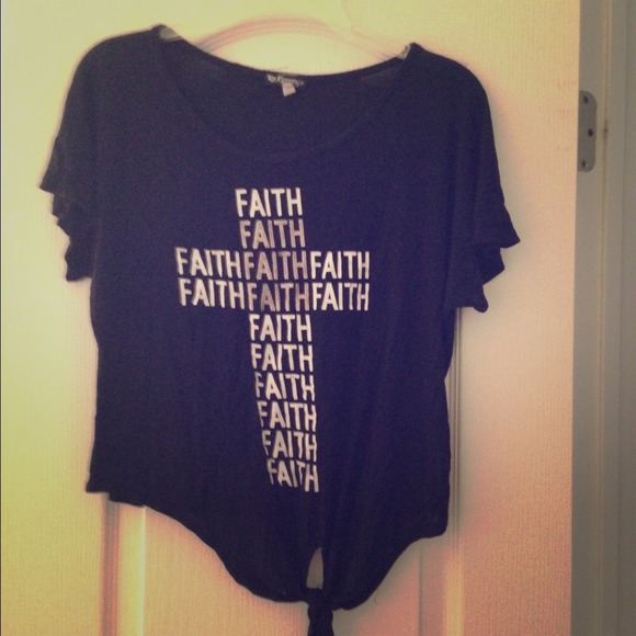 Tie in the front "faith" top