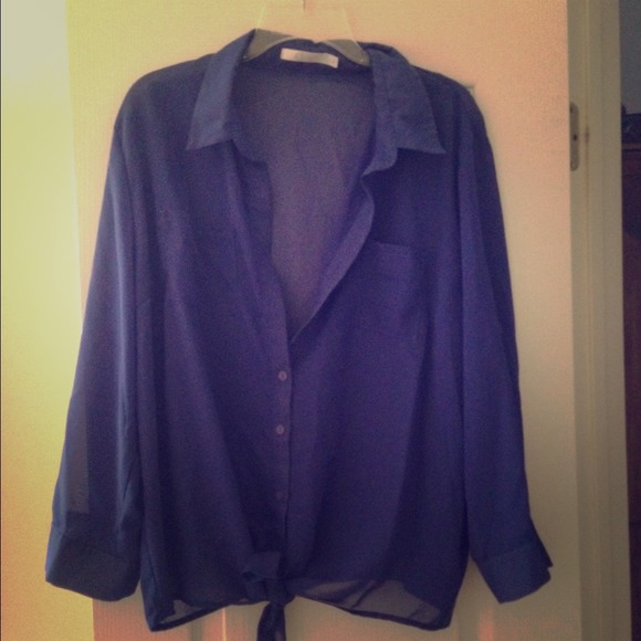 Light see-through blue top (worn once)