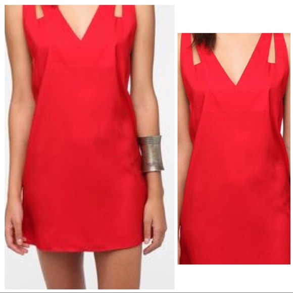Red V-Neck Dress NWOT