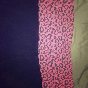 Heart / leopard Capri yoga pants
