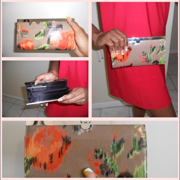 Vintage Multi-colored Floral Clutch NWOT