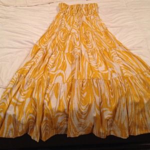 Size Medium yellow strapless maxi dress