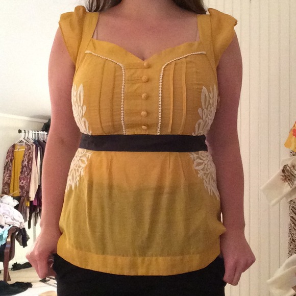 Mustard structured top from Anthro