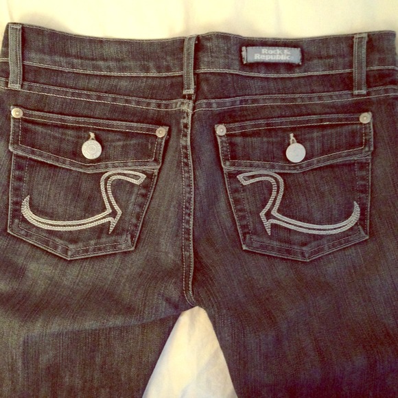 Rock & Republic Blue Denim Wide Leg Jeans