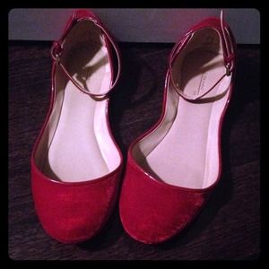 Red velvet zara mary jane flats
