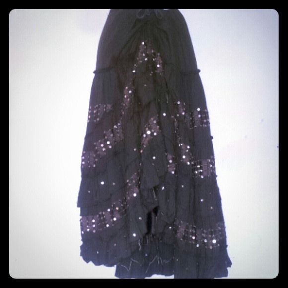 INSPIRA BOHO TIERED MAXI PEASANT SKIRT SIZE SMALL