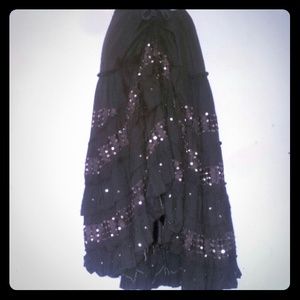 INSPIRA BOHO TIERED MAXI PEASANT SKIRT SIZE SMALL