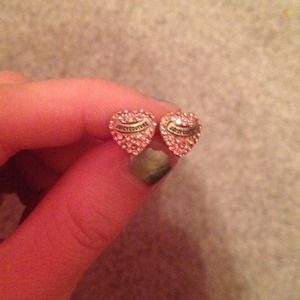💕Juicy couture pink rhinestone heart earrings💕