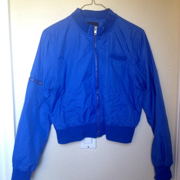 Royal blue bomber jacket