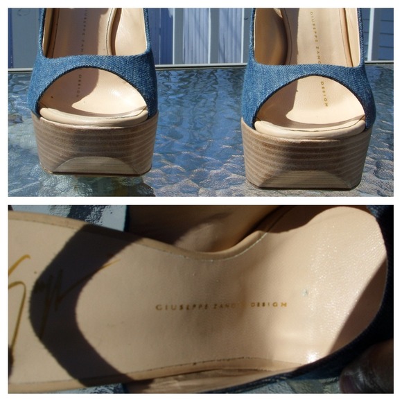 GIUSEPPE ZANOTTI Denim Slingback Open-Toe Sandal - Picture 2 of 4