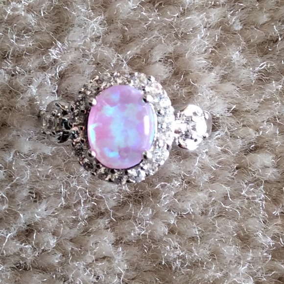 Pink fire opal ring