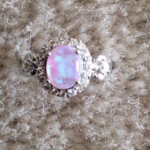 Pink fire opal ring