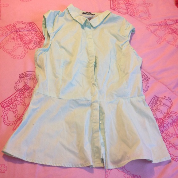 Mint green collared shirt